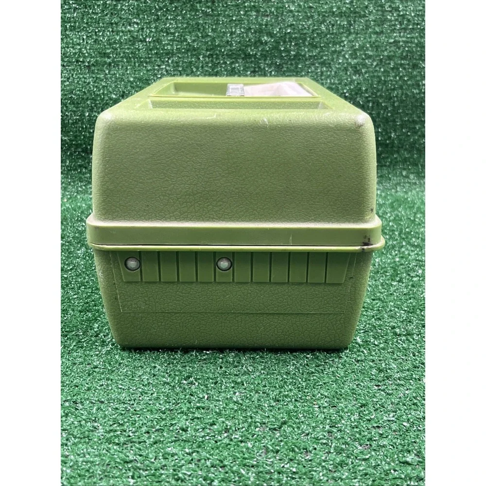Vintage Ted Williams Tackle Box 34444‎ 3 Tier Trays Green Plastic Fishing Case